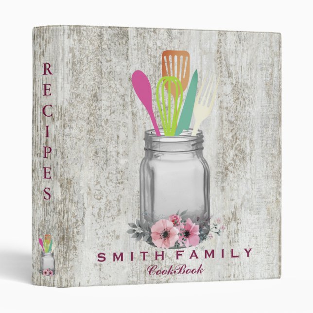 Classeur Recette familiale personnalisée de maman Cookbook  (Devant/Côté)