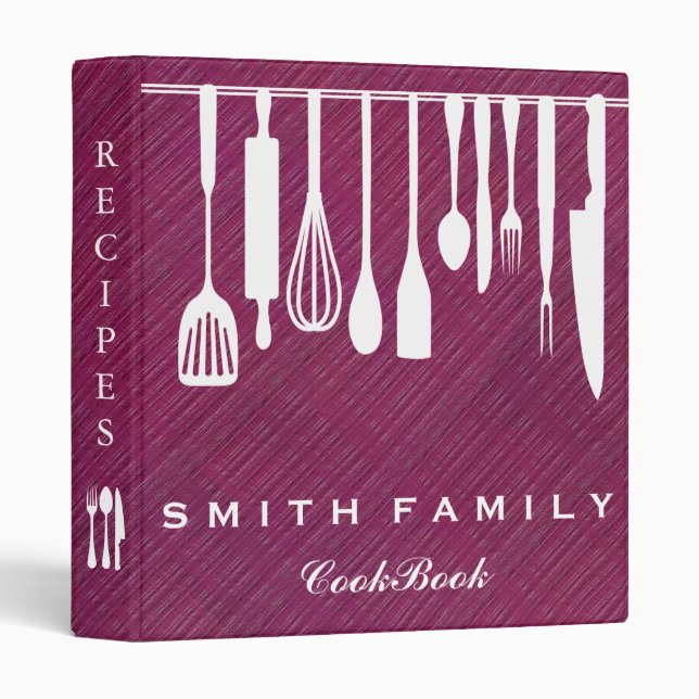 Classeur Recette familiale personnalisée Livre de cuisine C (Devant/Côté)