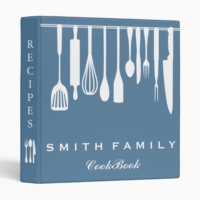 Classeur Recette familiale personnalisée Livre de recettes  (Devant/Côté)