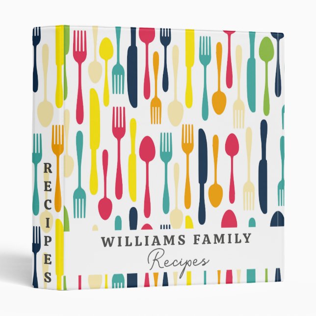 Classeur Recette familiale personnalisée Livre de recettes  (Devant/Côté)