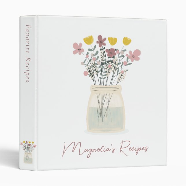 Classeur Recette fleur sauvage de Fête des mariées de monog (Devant/Côté)