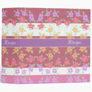 Classeur Recette florale colorée