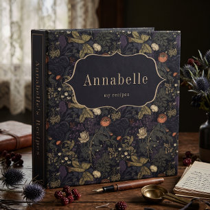 Classeur Recette Florale Sombre Vintage de William Morris