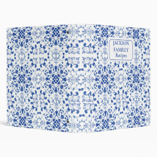 Classeur Recette géométrique bleue élégante