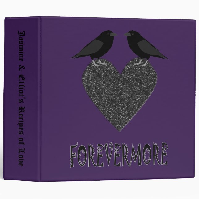 Classeur Recette gothique Ravens et Black Heart Custom Rece (Devant/Côté)