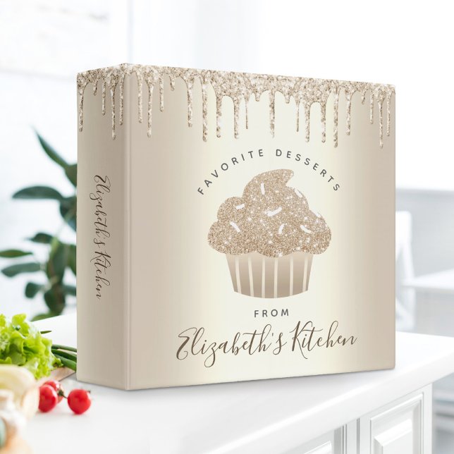 Classeur Recette Livre de cuisine Cupcake Boulangerie Parti (Choose from a variety of colors!)