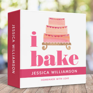 Classeur Recette livre de cuisine gâteau rose orange or gra