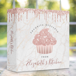 Classeur Recette livre Parties scintillant rose Cupcake bou