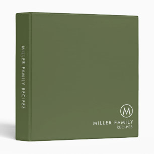 Classeur Recette minimale stylish Famille d'olivier Monogra