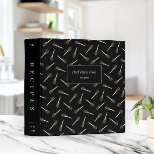 Classeur Recette Motif Whisk Black & Gold