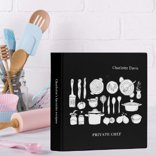Classeur Recette nom du chef privé ustensiles de cuisine no