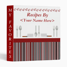 Recette personnalisée à rayures rouge noir et gris