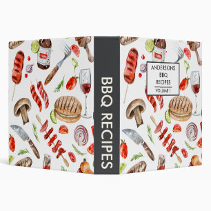 Classeur Recette personnalisée BBQ peinte à la main