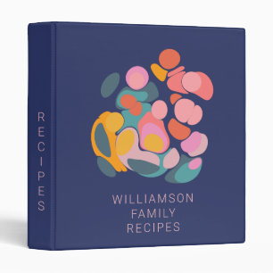 Classeur Recette personnalisée couleur Abstraite bleue