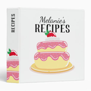 Classeur Recette personnalisée de gâteau de couche mignonne