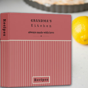 Classeur Recette personnalisée de la cuisine Vintage bande