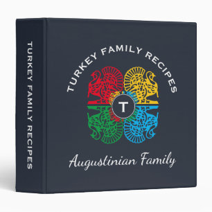 Classeur Recette personnalisée Famille Turquie bleue