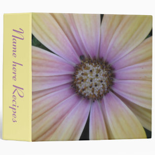 Classeur Recette personnalisée Fleur marguerite jaune et vi