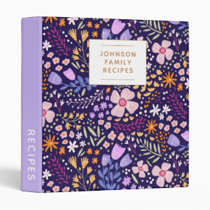 Classeur Recette Personnalisée Fleurie Aquarelle Jolie