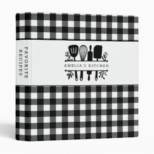 Classeur Recette personnalisée Rustique noir et blanc