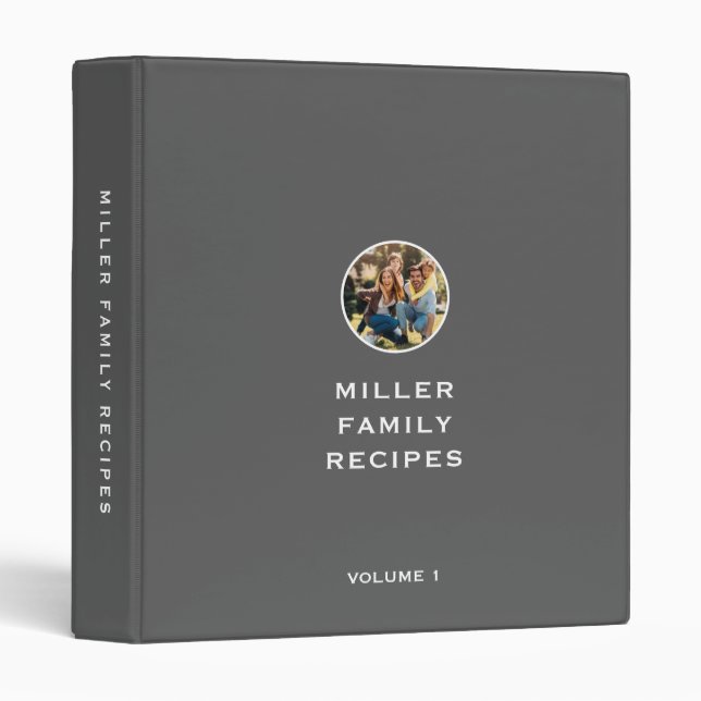 Classeur Recette photo familiale minimaliste (Devant/Côté)