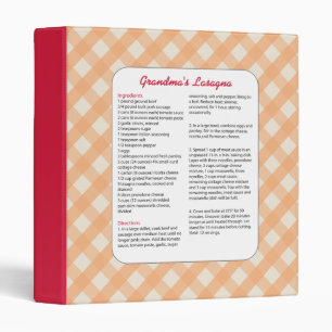 Classeur Recette préférée de famille rétro - lasagne
