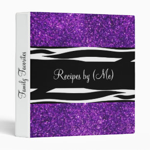 Classeur Recette rayée personnalisée de zèbre pourpre de