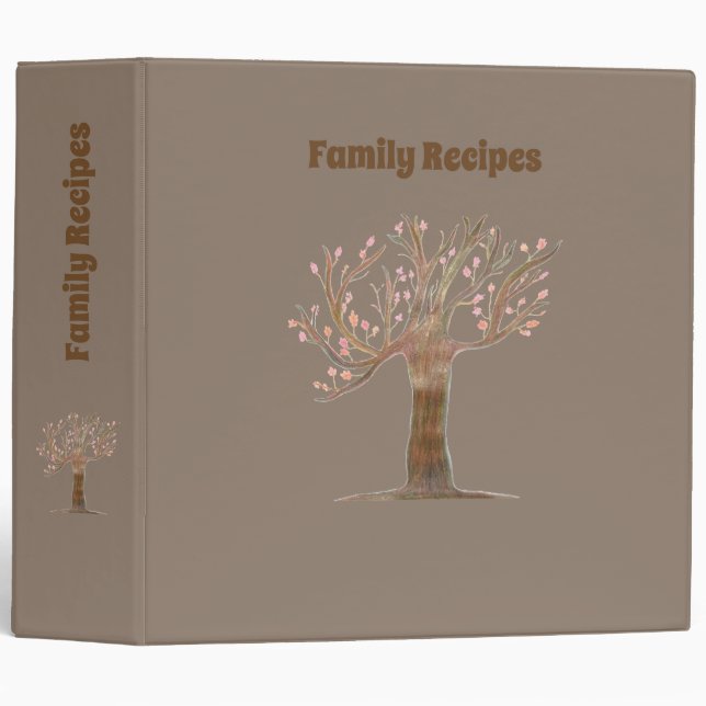 Classeur Recette traditionnelle de l'arbre généalogique (Devant/Côté)