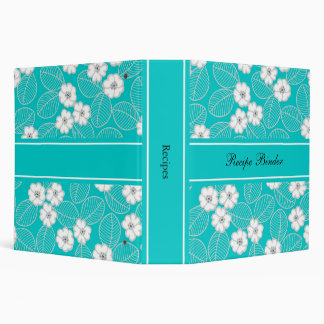 Classeur Recette Turquoise Bleu Aqua Blanc Damas DÉCOR SETS