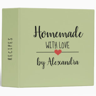 Classeur Recette verte moderne fait maison avec amour