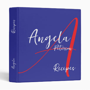 Classeur Recettes américaines Monogram rouge et bleu