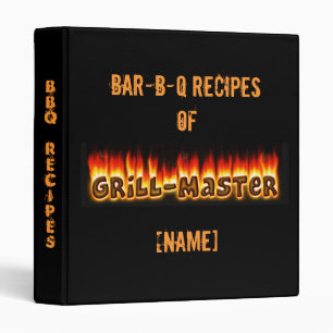 Classeur Recettes barbecue avec le nom du maître-grillade