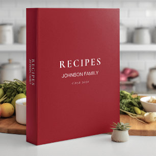 Classeur Recettes, Cranberry Elégante Personnalisée,