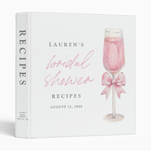 Classeur Recettes de Baby Shower au Champagne avec un Ruban