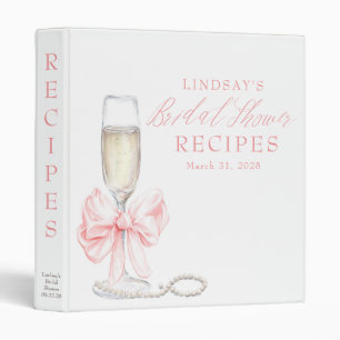 Classeur Recettes de Baby Shower avec Perles et Prosecco