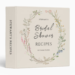 Classeur Recettes de Baby Shower Bohème Fleur de Champ Aqua