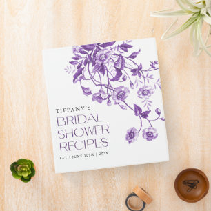 Classeur Recettes de Baby Shower Floral Toile Française Vin