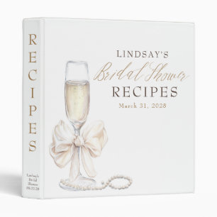 Classeur Recettes de Baby Shower Mariage Perles et Prosecco