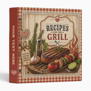 Classeur Recettes de Barbecue de Gril de Campagne Rustique