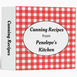 Classeur Recettes de cantine En vichy rouge de votre cuisin