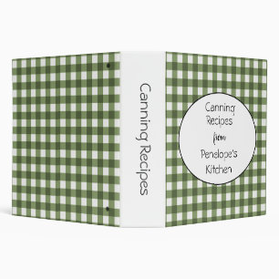 Classeur Recettes de cantine En vichy vertes de votre cuisi