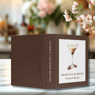Classeur Recettes de cocktails de barman pour Martini Espre