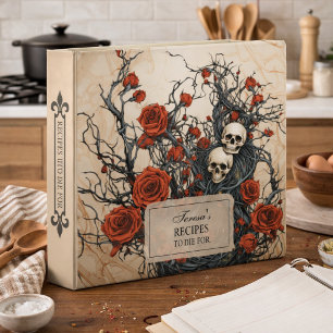 Classeur Recettes de crânes et de roses gothiques pour mour
