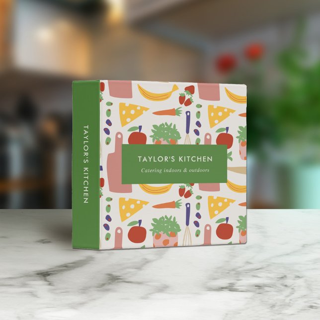 Classeur Recettes de cuisine de catering rétro (Créateur téléchargé)