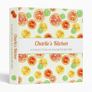 Classeur Recettes de cuisine illustrées à la main à l'aquar