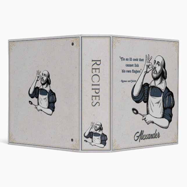 Classeur Recettes de cuisson sur mesure Chef Élégant (Arrière-plan)