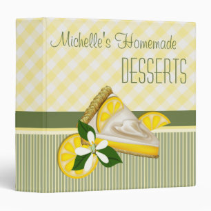 Classeur Recettes de dessert à tarte au citron et rayures