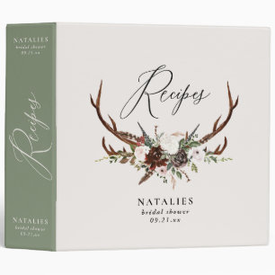 Classeur Recettes de douche de nuptiale botanique de cerf r