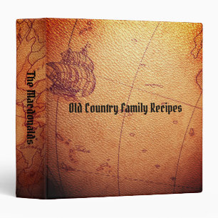 Classeur Recettes de famille de carte de Vieux Monde