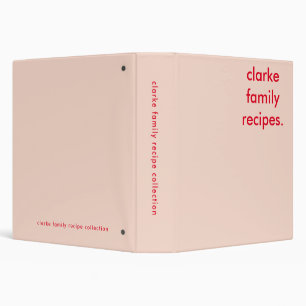 Classeur Recettes de Famille Élégant Rose Pâle